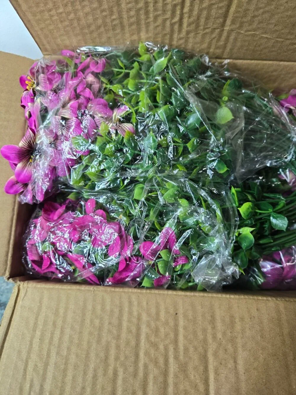 Homsunny Artificial Outdoor Flowers Pink with Wheat Grass  Patio/Porch Decor